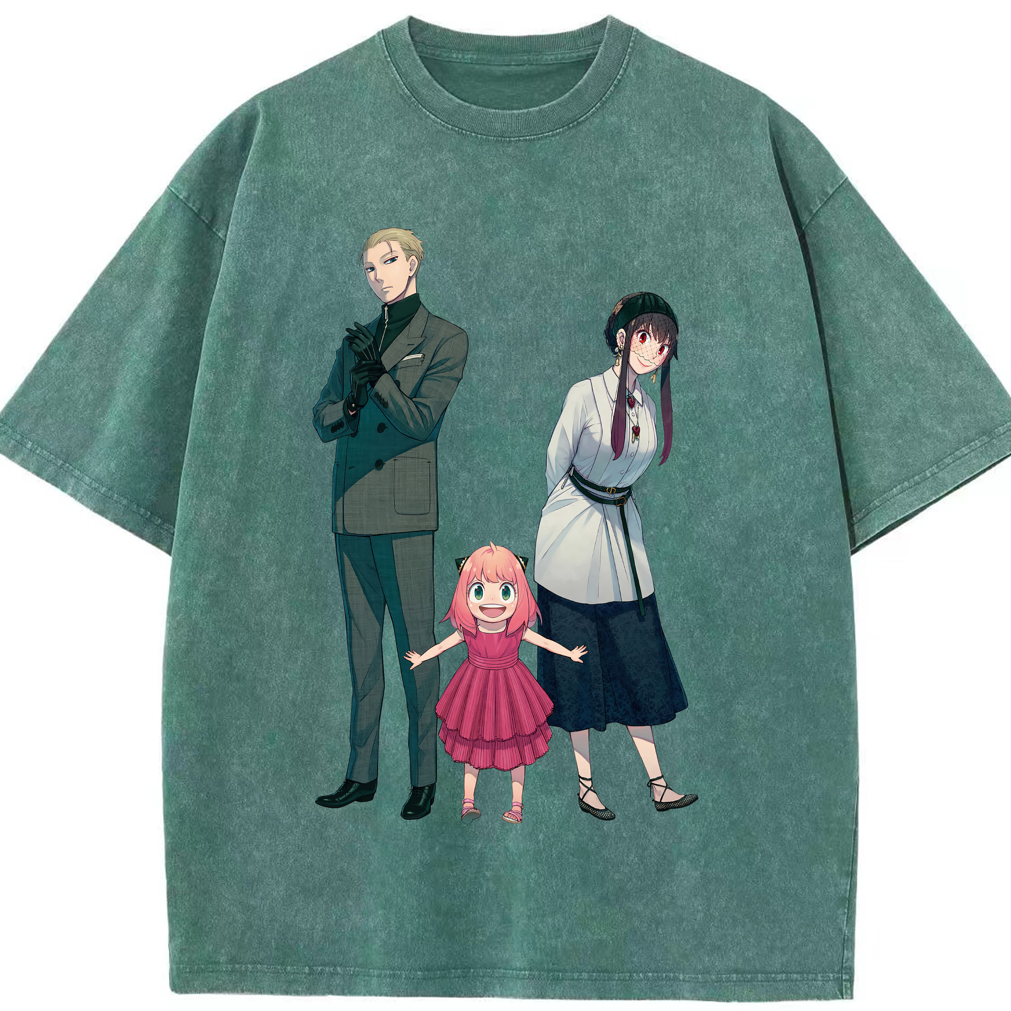 （画像用） SPY×FAMILY间谍家家酒 綿100% ヴィンテージ風 半袖Tシャツ（フロントプリント）